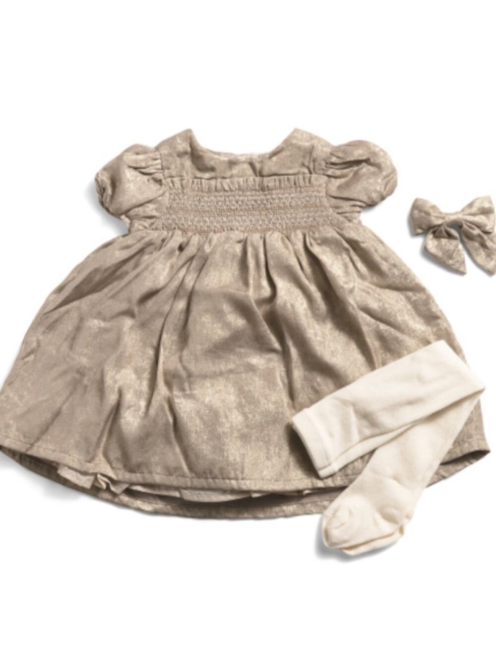NWT TOMMY BAHAMA Infant Girls Smocked Bodice Dress with Hair Bow and Leggings